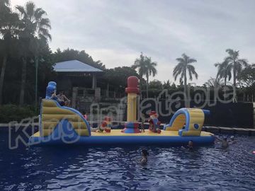 Commercial Floating Kids Inflatable Water Parks With Slide , Customized Color
