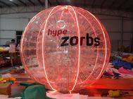 Красный цвет Shinning шарик пузырь PVC/TPU 1.0MM раздувной с логосом n света СИД