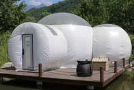 Дом шатра пузыря PVC с комнаты шатров уединения гостиницы спальни на открытом воздухе располагаясь лагерем половиной белой ясной защищая раздувной