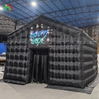 Портативный большой праздничный шатер Дом Черный светодиодный свет Диско бар Надувная кубическая палатка