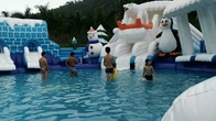 Дети играют в дизайн надувный большой бассейн аквапарк надувный аквапарк с бассейном и горки