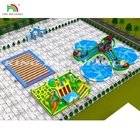 Большой надувный прыгающий замок Водный парк Игровой двор Слайд с бассейном Внешнее развлечение Дети