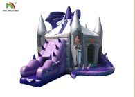 Подгонянный замок пурпурного дракона раздувной скача с скольжением для детей