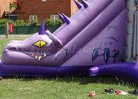 Пурпурный/серый раздувной скача замок с скольжением дракона настелил крышу спортивная площадка