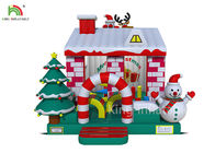 Дом надувного замка красного/белого цвета раздувной с рождественской елкой для дела
