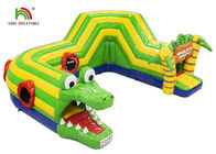 Игры спорт на открытом воздухе 6.5x5.5m зеленой полосы препятствий крокодила раздувной раздувные