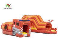Полоса препятствий 21ft красной пожарной машины PVC 0.55mm раздувная для детей
