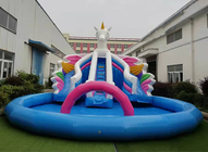Подгонянное аквапарк спортивной площадки единорога PVC раздувное для детей