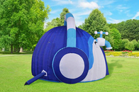 Подгонянный голубой раздувной шатер события купола шлемофона для рекламы