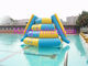 Blue / Yellow Giant Blow up Water Toy CE 0.9mm PVC Tarpaulin Slide For Water Equipment