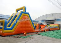 Препона и скольжение игр спорта длинного тоннеля формы оранжевого раздувные для детей