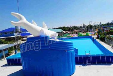 Коммерчески раздувное аквапарк крупного плана брезента PVC парка 0.9mm водных горок с вышеуказанным земным бассейном