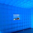 Настраиваемый цвет светодиодного освещения мобильный ночной клуб палатка синий надувный кубический палатка вечеринка палатка для мероприятий