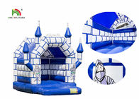 Голубой белый коммерчески воздух детей скача раздувные игрушки замка с крышей