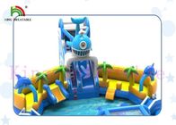 Огнезамедлительное коммерчески аквапарк крупного плана голубой акулы portatble со скольжением и гигантским бассейном