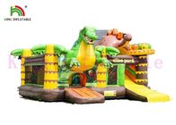 Надувной замок крупного плана ПВК темы динозавра с приключением джунглей скольжения для детей