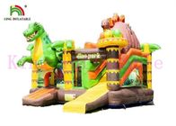 Надувной замок крупного плана ПВК темы динозавра с приключением джунглей скольжения для детей