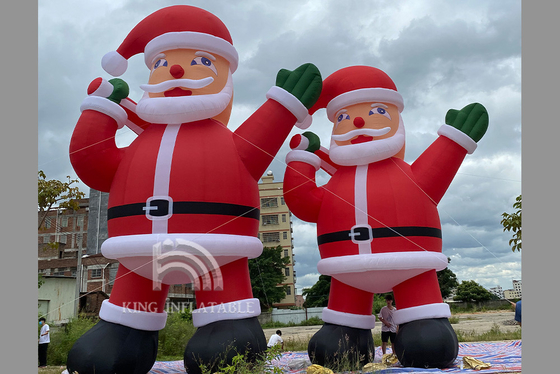 Гигантская раздувная реклама дисплея Санта Клауса 6м 8м 10м рождества коммерчески на открытом воздухе